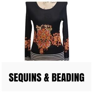 Kokomo Embellished Top Beaded & Sequin Blouse